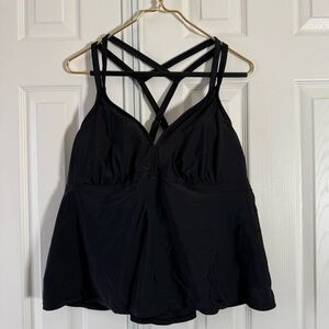 Beautiful Summer Black Women’s Plus Size Strappy Swim Bikini Top and Bottom